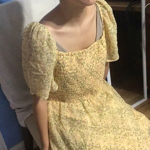 Yellow floral dress